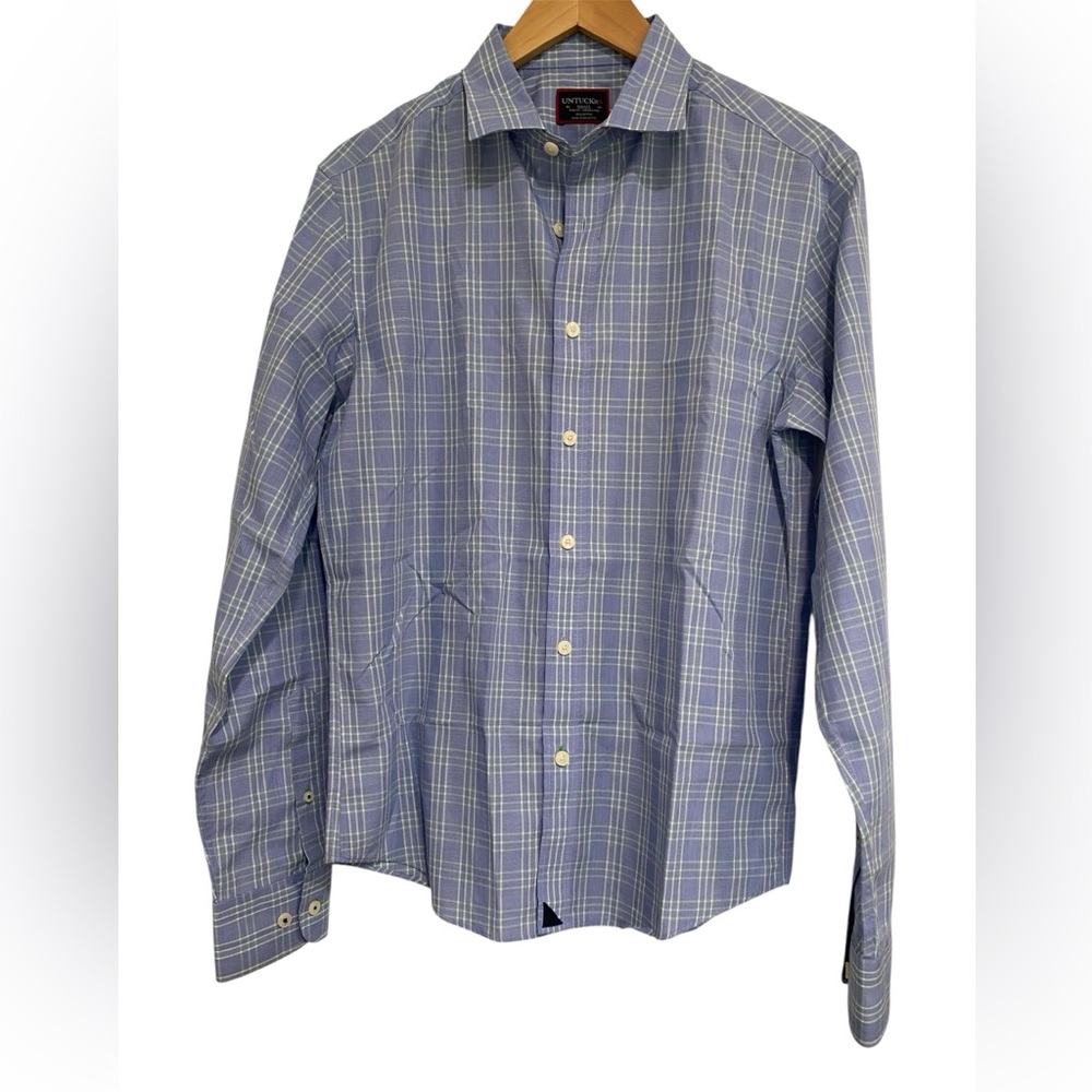 UNTUCKit Light Blue Plaid Long-Sleeve Button-Up Shirt